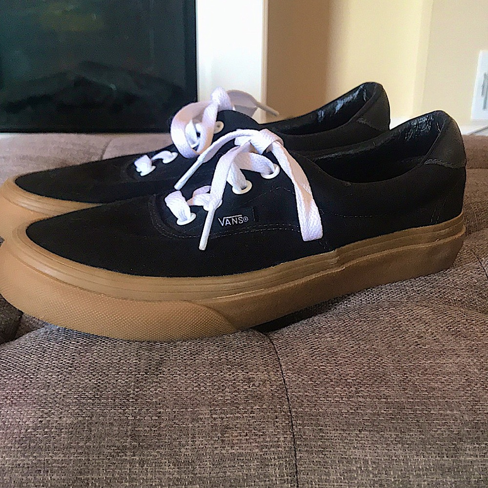 Vans black and gum sneakers.